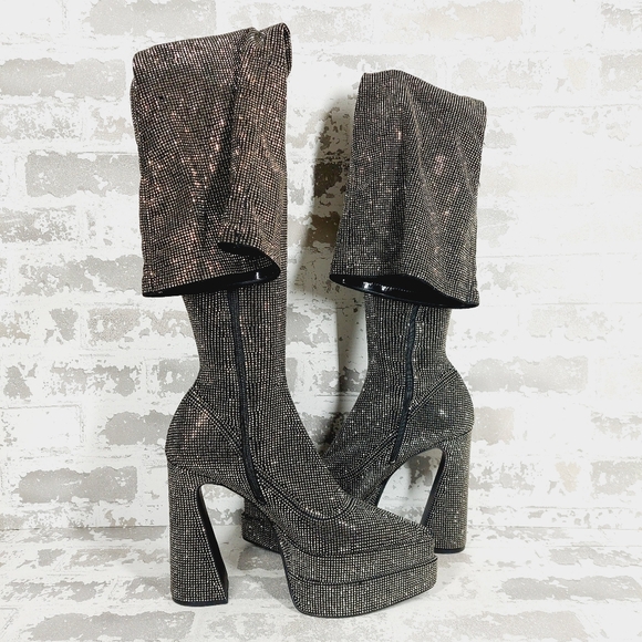 NEW Steve Madden Sultry Studded Platform Over the Knee Boots C1058 - Picture 4 of 16